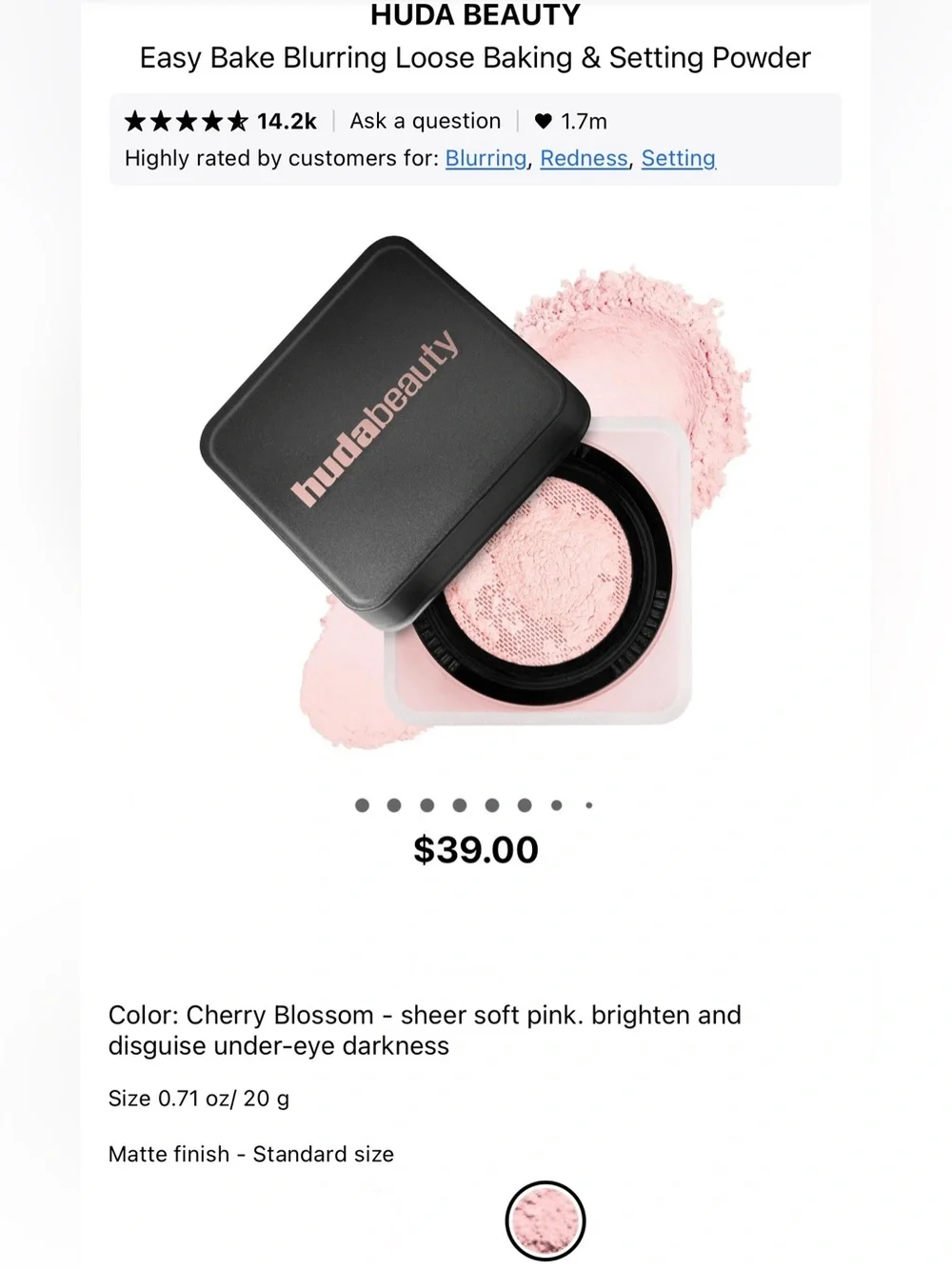 HUDA BEAUTY Easy Bake Loose Powder in Cherry Blossom Cake